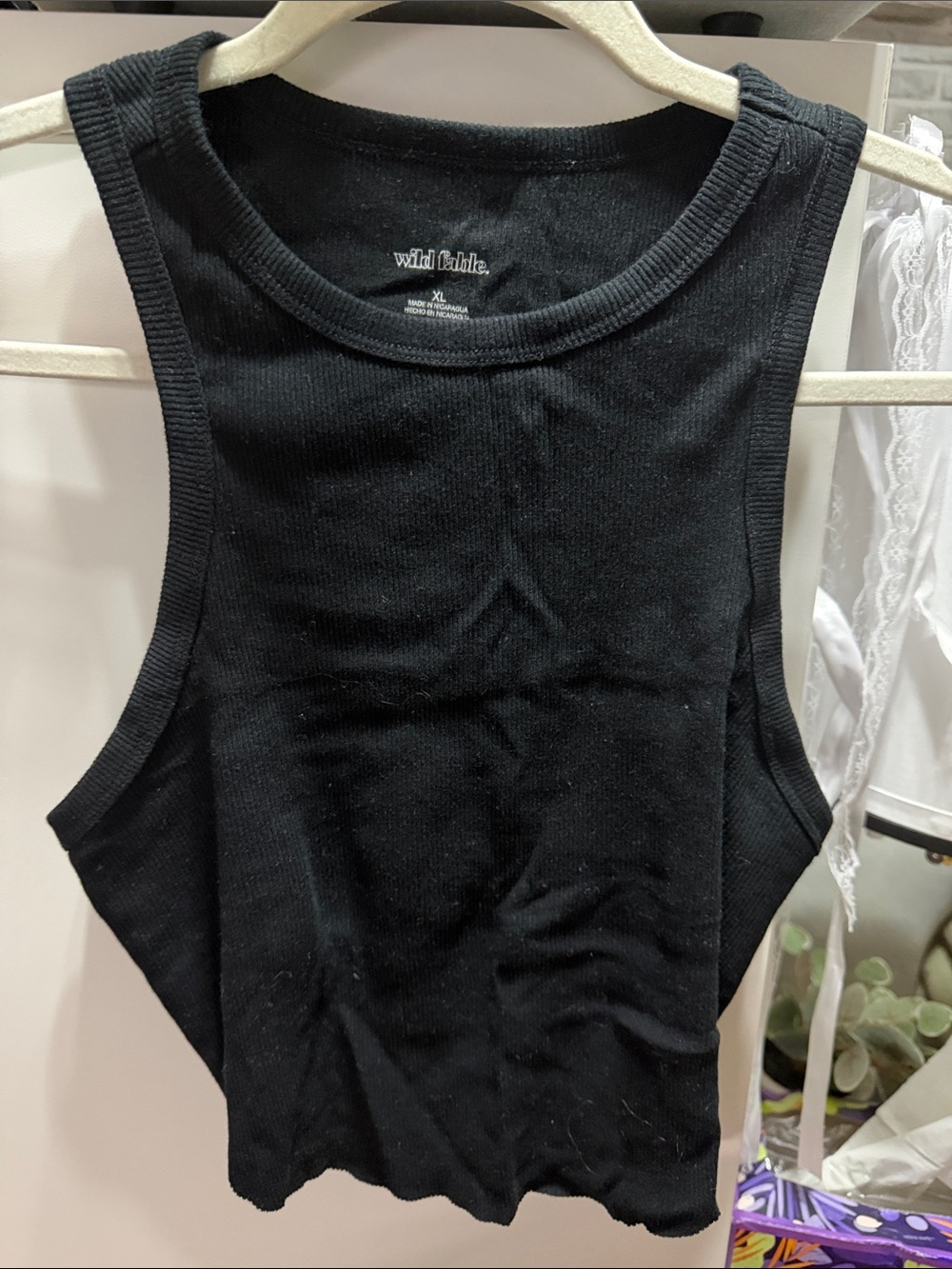 wild fable Black Ribbed Crewneck Tank
